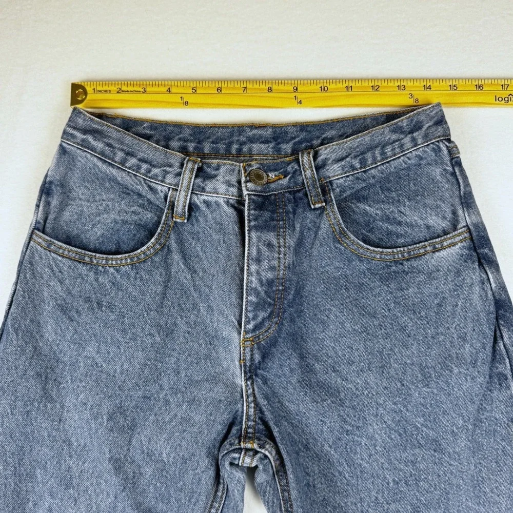 John Galt Brandy Melville High Rise Straight Leg Blue Jeans Button Fly Size S